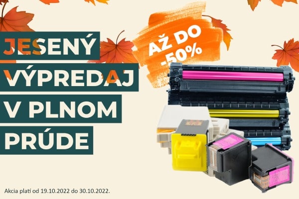 Tonerové kazety a náplne do tlačiarní s akciou až 50%.