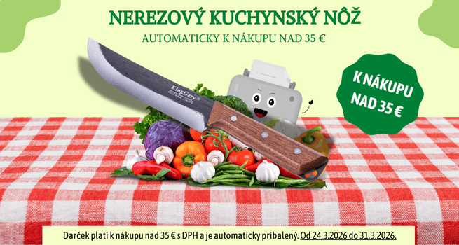Nerezový kuchynský nôž s darčekom na nákup nad 35 €.