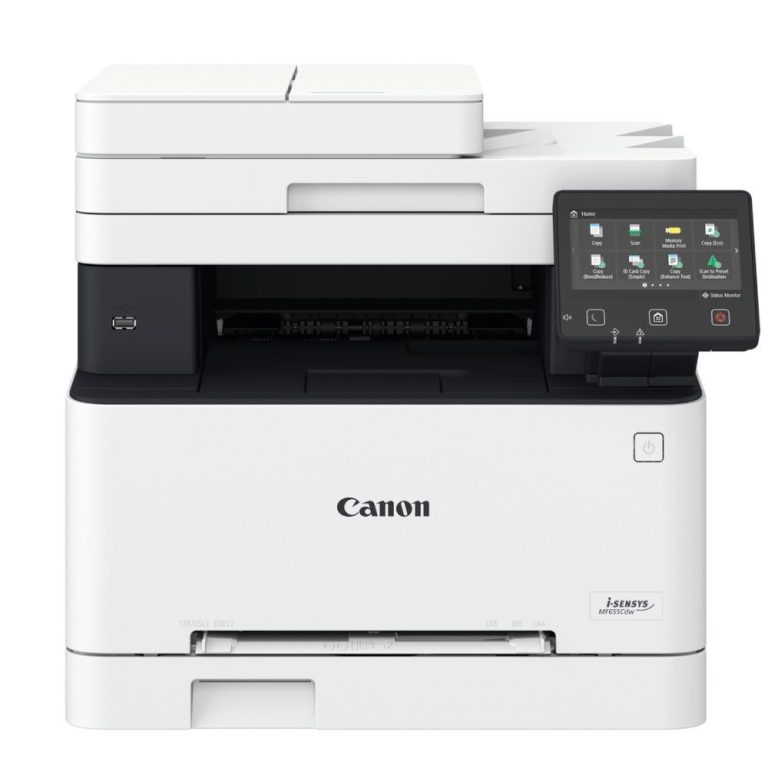 Multifunkčná tlačiareň Canon i-SENSYS MF655Cdw s dotykovým displejom.